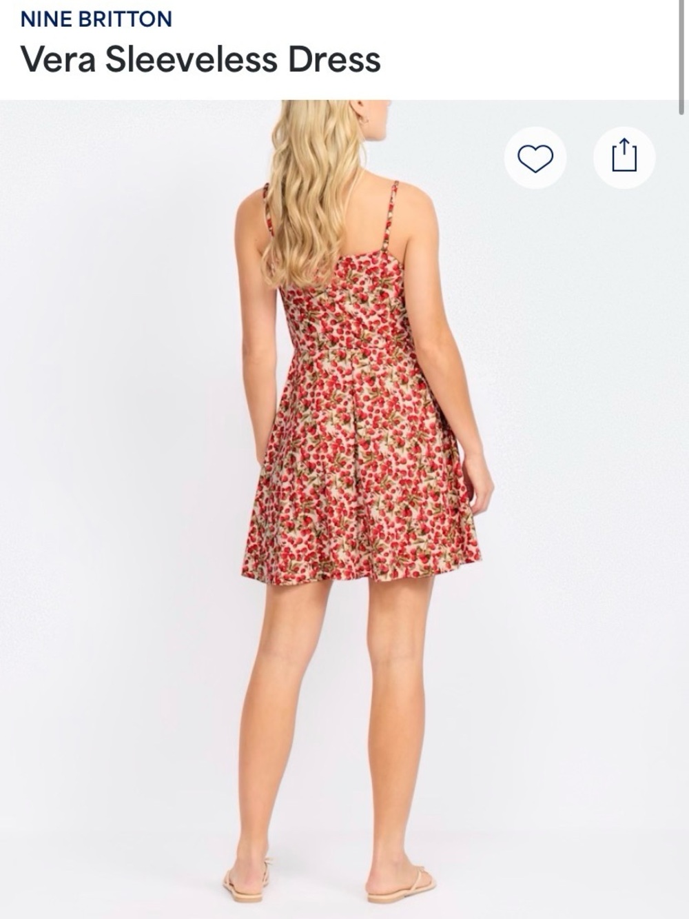 nine britton Red Floral Sleeveless Mini Dress - Picture 3 of 5
